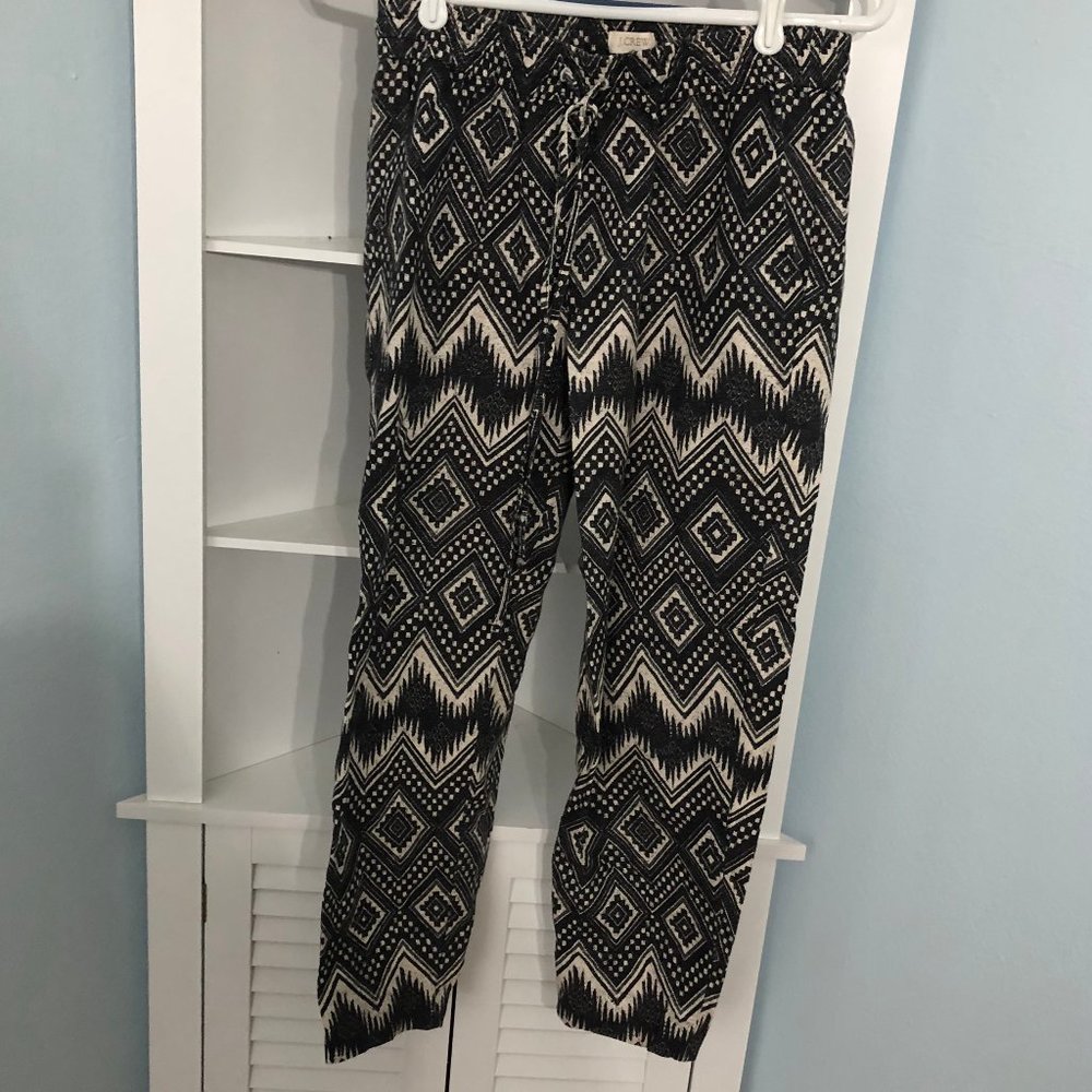 J Crew patterned harem cotton pant, size 2